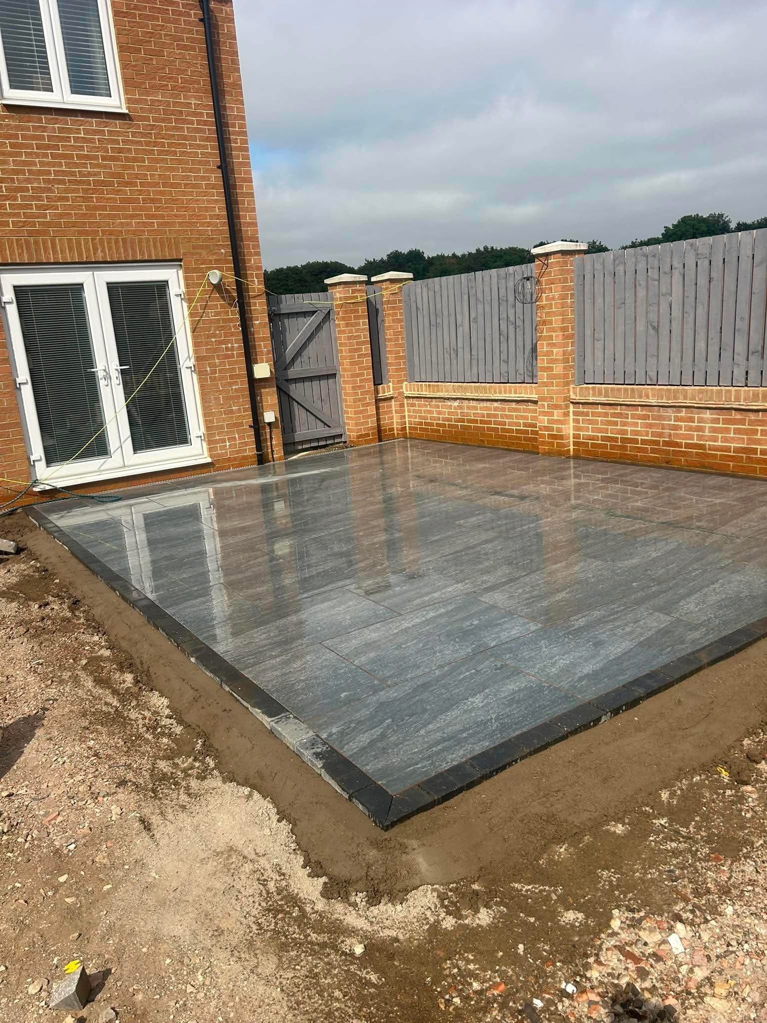 Completed porcelain patio transformation